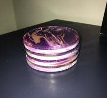 Load image into Gallery viewer, Perfectly Imperfect Coaster Set “purple haze”
